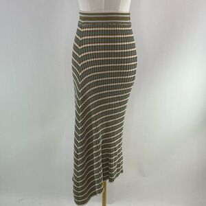 Club Monaco Assymmetrical Striped Ribbed Skirt, XS/TP